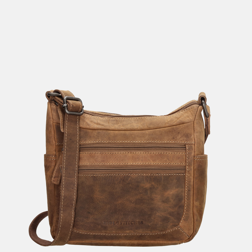 Hide Stitches crossbody tas bruin bij Duifhuizen